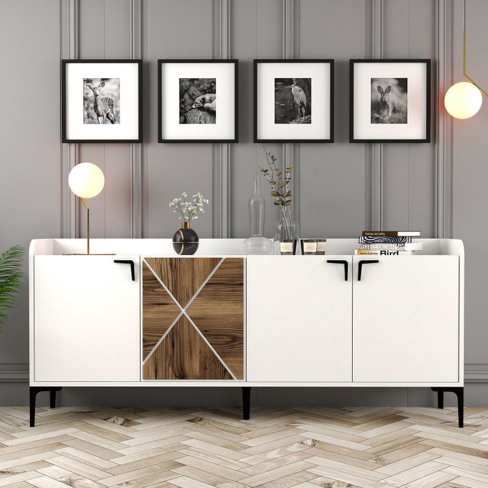 Hanah Home Venedik Consola Industrial Blanca Hanah Home Venedik Consola Industrial Blanca